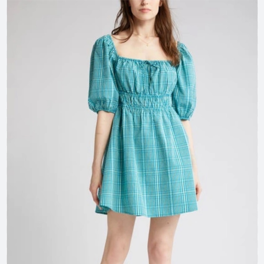 RAILS Brenda Augusta Mint Check Mini Dress
